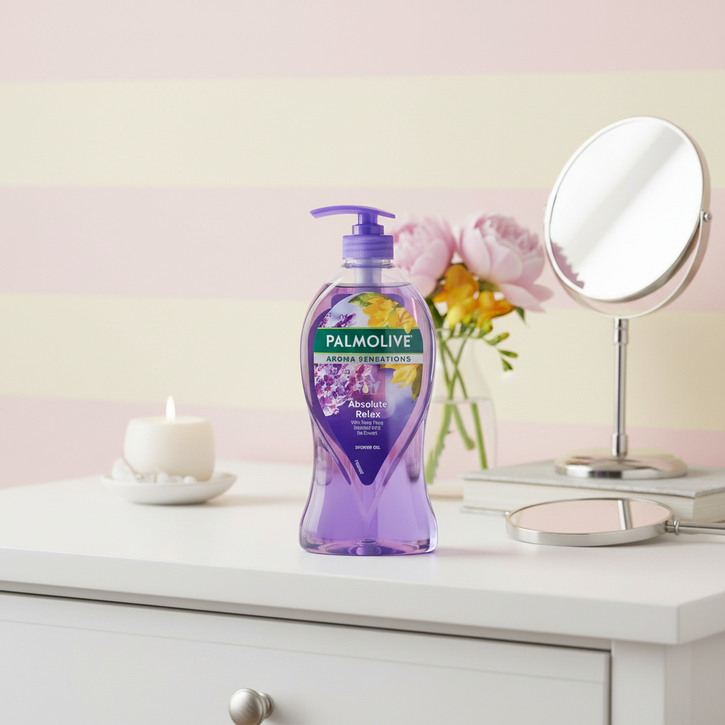 I want a background that used pink and light yellow. Also product showing on dressing table